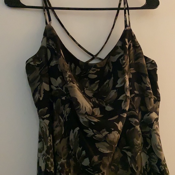 Alyn Paige- Black/Green Floral Midi Dress- Size 11 - Picture 4 of 8